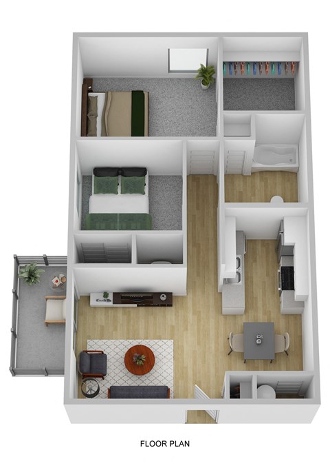 2x1 Grande Floorplan at Vista Grande Apartments